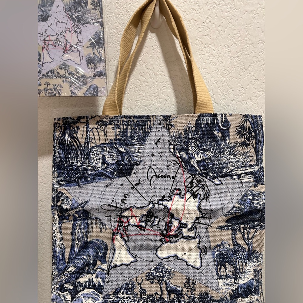 Dior Beauté "Around the World" Large Blue Tote & matching Dior Notebook! - NWT